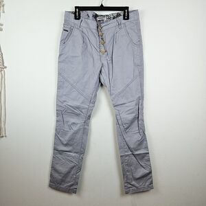 Maloja Women's Large Gray Charly M Button Fly Hiking Casual Twill Pants